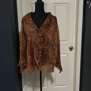 Chico’s Leopard Print Lightweight Blouse